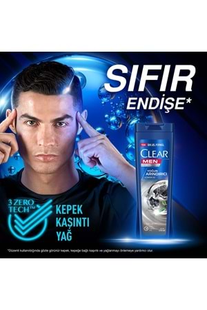 Clear Men Kepeğe Karşı Etkili Şampuan Yoğun Arındırıcı Kömür İle 350 ml