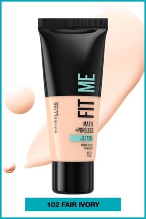 Maybelline New York Fit Me Matte+Poreless Fondöten - 102 Fair Ivory