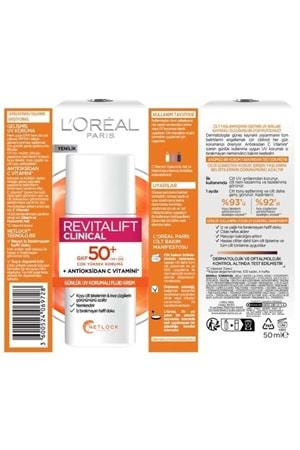 Loreal Paris Revitalift Clinical Spf 50+ Günlük Yüksek Uv Korumalı Yüz Güneş Kremi 50ml