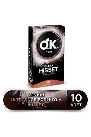 Okey Ultra Hisset Prezervatif (Çok İnce Formlu) 10'lu