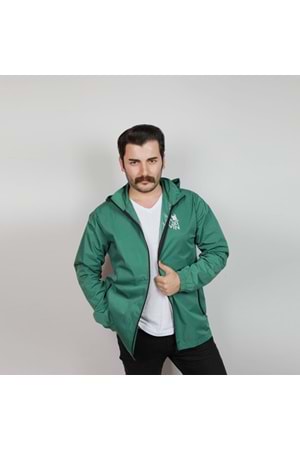 Artvin Logo Baskılı Yağmurluk Yeşil L Beden