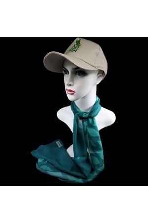 Artvin Zambağı Şifon Fular Turkuaz 35X165 Cm