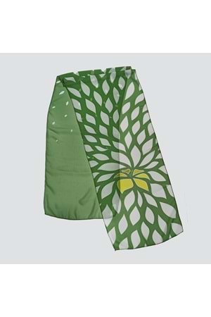 Artvin Zambağı Şifon Fular Yeşil 35X165 Cm