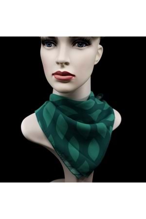 Artvin Zambağı Şifon Eşarp Turkuaz 50X50 Cm