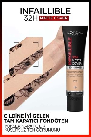 Loreal Paris Infaillible 32h Matte Cover Yüksek Kapatıcı Fondöten - 175 Soğuk Alt Ton