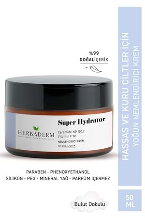 Herbaderm Super Hydrator Cilt Bariyerini Güçlendirici ve Onarıcı Yoğun Nemlendirici Krem 50 ml