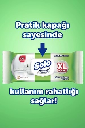 Solo Tüm Yüzeyler Islak Temizleme Havlusu Xl 80 Yaprak