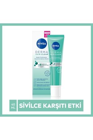 Nivea Derma Skin Clear Night Exfoliator Gece Arındırıcı Krem 40ml