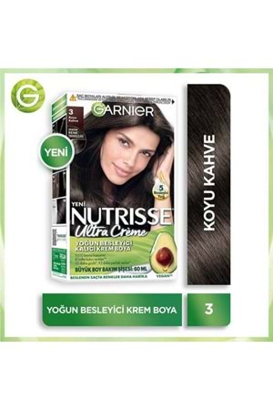 Garnier Nutrisse Yoğun Besleyici Kalıcı Krem Saç Boyası 3 Koyu Kahve 160 ml