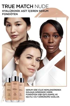 Loreal Paris True Match Hyaluronik Asit Nude Fondöten Serum 1-2 Rosy Light