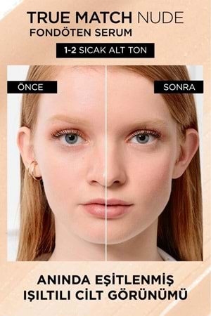 Loreal Paris True Match Hyaluronik Asit Nude Fondöten Serum 1-2 Rosy Light