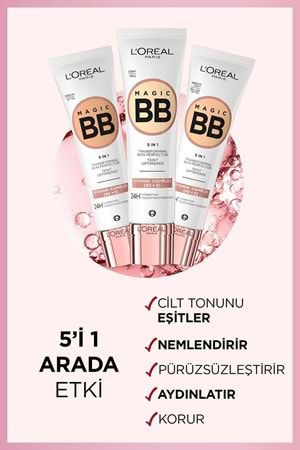 Loreal Paris Magic BB Renkli Nemlendirici Krem - Medium Light