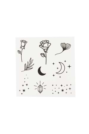 Nascita Yüz Sticker Geçici Dövme Rose & Stars Sticker - 19