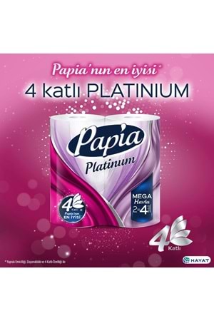 Papia Platinum Jumbo Kağıt Havlu 2'li Dev Rulo 2 = 4 ROLLS - Weight**