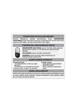 Garnier Saf ve Temiz Kömür Matlaştırıcı Günlük Nemlendirici Krem 50 ml