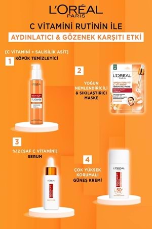 Loreal Paris Revitalift Clinical Anında Aydınlatıcı C Vitamini Serum Etkili Maske