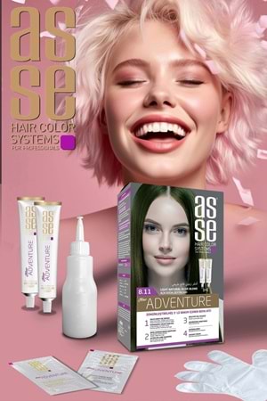 Asse 8.11 Açık Doğal Zeytin Sarı 50+50ml Set Boya