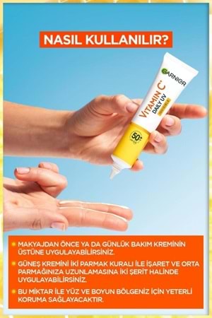 Garnier C Vitamini Parlak Günlük Uv Korumalı Güneş Yüz Kremi Spf50 Görünmez Doku 40ml