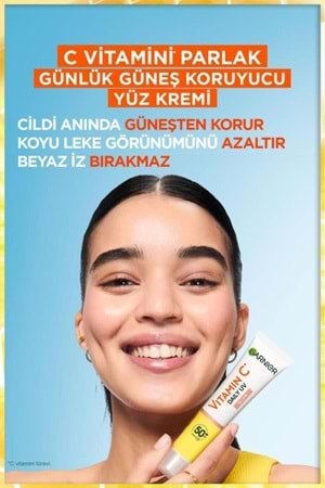 Garnier C Vitamini Parlak Günlük Uv Korumalı Güneş Yüz Kremi Spf50 Görünmez Doku 40ml