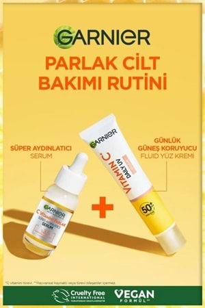 Garnier C Vitamini Parlak Günlük Uv Korumalı Güneş Yüz Kremi Spf50 Işıltılı Doku 40ml