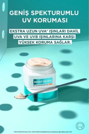Loreal Paris Bright Reveal Koyu Leke Karşıtı, Cilt Tonu Eşitleyici Spf50 Nemlendirici Krem Niasinamid 50ml