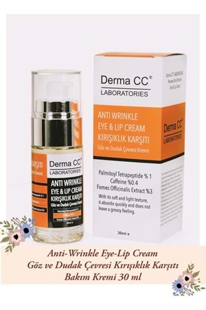 Derma CC Laboratories Anti Wrinkle Eye&lip Cream - Göz Ve Dudak Çevresi Kırışık Karşıtı Krem 30 ml