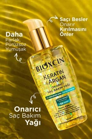 Bioxcin Keratin & Argan Onarıcı Saç Bakım Yağı 150 ml Yıpranmış ve Hasar Görmüş Saçlar