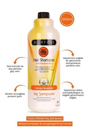 Morfose Bitkisel Tuzsuz Şampuan 1000 ml