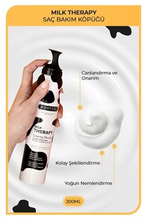 Morfose Milk Therapy Saç Köpüğü 200 ml-Saç Dökülmesi Önleyici, Besleyici, Koruyucu Etki