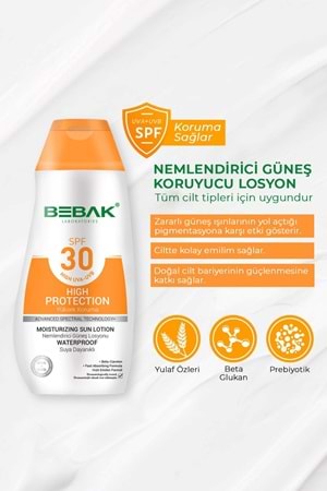 Bebak Nemlendirici Güneş Losyonu 30+ Spf 200 ml