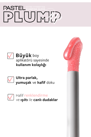 Pastel Plump Up Extra Hydrating Plumping Gloss - Dolgunlaştıran Dudak Parlatıcısı 208 Shimmer Nude