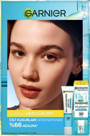 Garnier Saf Ve Temiz Bha Niasinamid Günlük Güneş Koruyucu Fluid Yüz Kremi Spf50 40ml