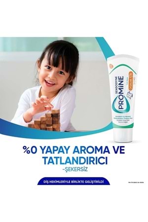 Sensodyne Promine 3-5 Yaş Çocuklar İçin Gün Boyu Çürüklere Karşı Koruyan Şekersiz Diş Macunu 50ml