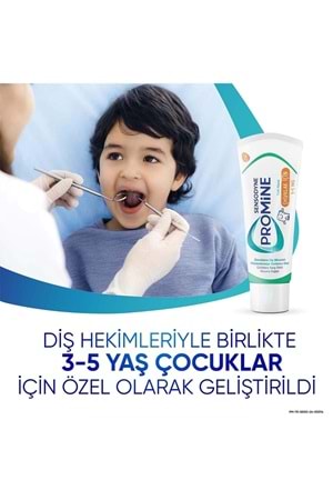 Sensodyne Promine 3-5 Yaş Çocuklar İçin Gün Boyu Çürüklere Karşı Koruyan Şekersiz Diş Macunu 50ml