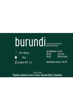 Pines Micro Roastery - Burundi Gashinkanwa Filtre Çekirdek Kahve