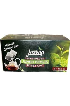 Lazona Jumbo Demlik Poşet Siyah Çay 30 gr. 50'li