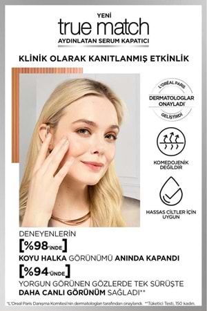 Loreal Paris True Match Aydınlatan Serum Kapatıcı - 4D Light Medium