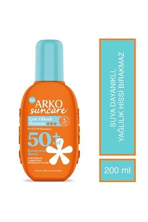 Arko Suncare Spf50 Çok Yüksek Korumalı Vücut Güneş Spreyi 200 ml