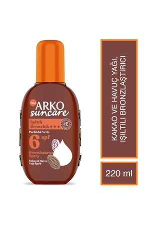 Arko Suncare Spf6 Bronzlaştırıcı Güneş Yağı Sprey 220 ml
