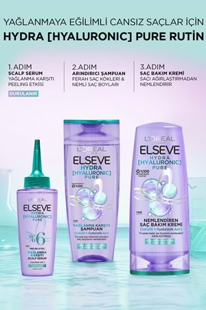 Loreal Paris Elseve Hydra [hyaluronic] Pure Salisilik Asit Içeren Yağlanma Karşıtı Nemlendirici Saç Kremi 250ml