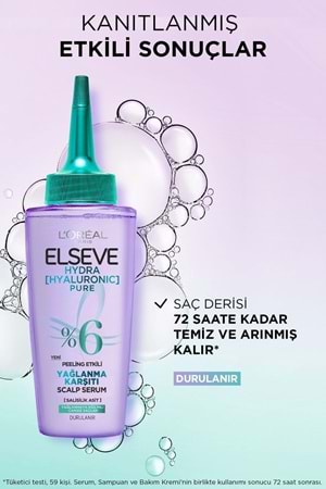 Loreal Paris Elseve Hydra[hyaluronic] Pure Salisilik Asit Içeren Yağlanma Karşıtı Peeling Etkili Saç Derisi Serumu 102ml