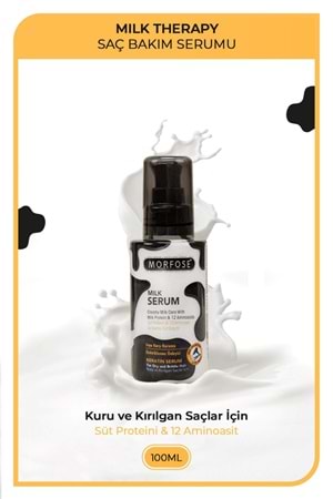 Morfose Milk Therapy Keratin Saç Serumu 100 Ml-yıpranmış Saçları Onarıcı, Yumuşak Ve Canlı Saçlar