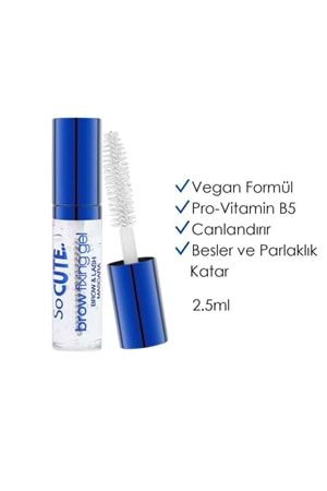 Golden Rose So Cute Brow Fixing Gel Brow&Lash Mascara - 01 Clear - Kaş Ve Kirpik Sabitleyici