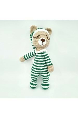 Artvin Amigurumi Organik Örgü Oyuncak Uyku Arkadaşım / Yeşil