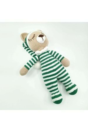 Artvin Amigurumi Organik Örgü Oyuncak Uyku Arkadaşım / Yeşil