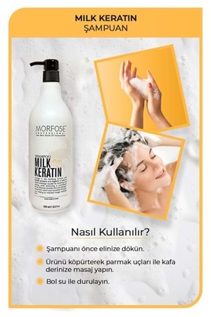 Morfose Milk Therapy Keratin Saç Bakım Şampuanı 1000 ml - Saç Dökülmesi Önleyici, Besleyici, Koruyucu Etki