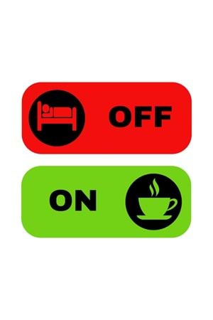 Win Ovro Premium Ultra Beyaz Porselen Kupa Bardak Çift Yönlü Baskılı - Off On