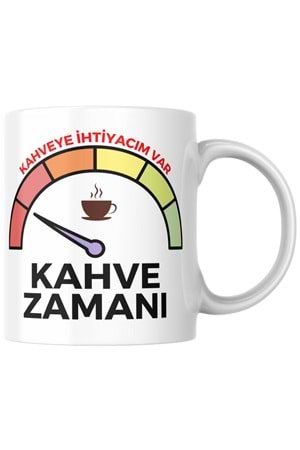 Win Ovro Premium Ultra Beyaz Porselen Kupa Bardak Çift Yönlü Baskılı - Kahve Zamanı