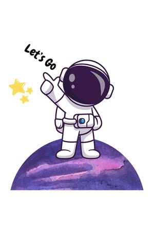 Win Ovro Premium Ultra Beyaz Porselen Kupa Bardak Çift Yönlü Baskılı - Astronot Lets Go