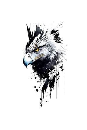 Win Ovro Premium Ultra Beyaz Porselen Kupa Bardak Çift Yönlü Baskı - Kartal Eagle Siyah Beyaz Tasarım